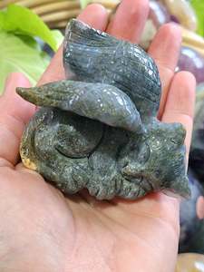 Moss Agate Angel Cat