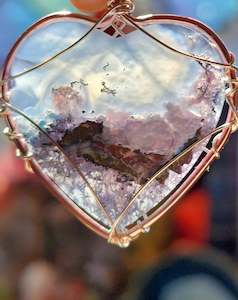 Purple Moss Heart Pendant