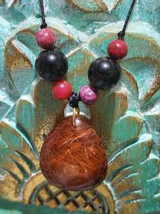 Large Red Rutile Pendant