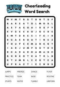 Downloads: Cheerleading Word Search