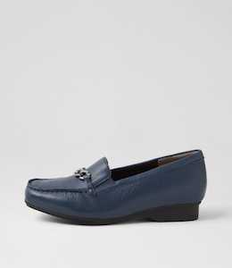 Fenders Xf Navy Leather Loafers by Ziera at Ziera NZ