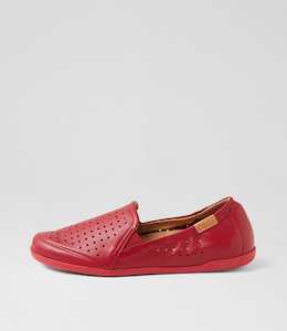 Products: Liana W Dark Red Leather Loafers by Ziera at Ziera NZ