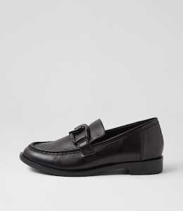 Molys Xw Black Leather Loafers by Ziera at Ziera NZ
