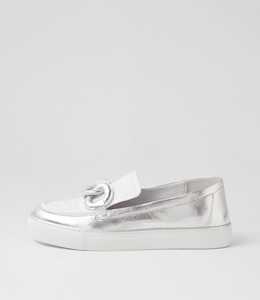 Pargus Xf Silver White Leather Sneakers by Ziera at Ziera NZ