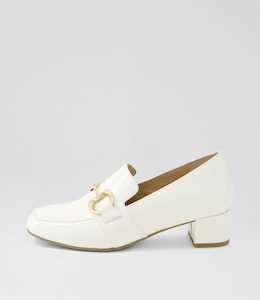 Products: Kosmas W Ivory Patent Leather Heels by Ziera at Ziera NZ