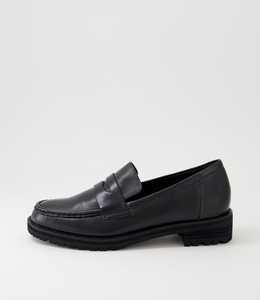 Products: Metters W Black Leather Loafers by Ziera