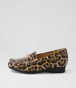 Fenders Xf Camel Leopard Patent Leather Loafers by Ziera