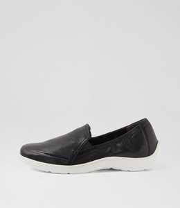 Products: Wlova Xf Black White Leather Loafers by Ziera