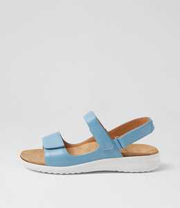 Products: Benji Xw New Blue White Leather Sandals by Ziera