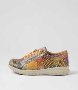 Products: Solar Xf Autumn Check Multi Leather Sneakers by Ziera