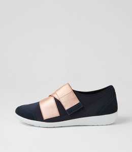 Urban Ff Navy Rose Gold Neoprene Sneakers by Ziera