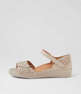 Products: Dusty W Almond Leather Sandals by Ziera