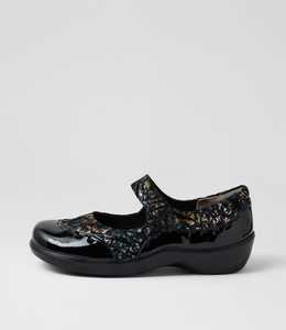 Products: Gummibear W Black Bronze Leopard Patent Leather Flat Shoes by Ziera