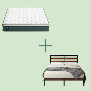 Kai Bamboo Bed Frame and Chiro Support Spring Mattress Bundle