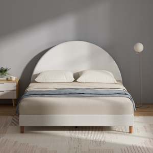 Bedroom: Boucle Bedframe with Round Headboard