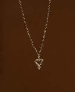 Necklaces: Mini Gypsy Heart Necklace - 22k Gold Vermeil