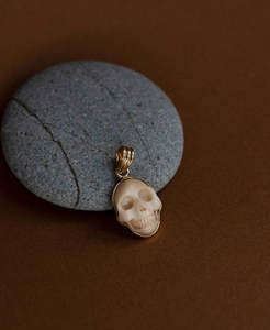Necklaces: Skull Charm - 22k Gold Vermeil