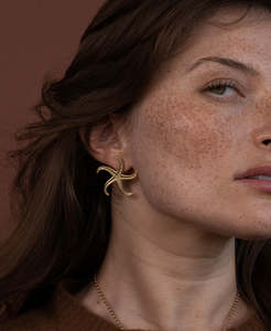 Earrings: Starfish Earrings - 22k Gold Vermeil