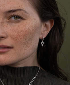 Earrings: Mini Gypsy Heart Hoops - 925 Sterling Silver