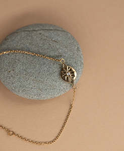 Bracelets: Zia Bracelet - 22k Gold Vermeil, White Zircon