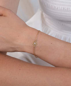 Manuka Bracelet - 22k Gold Vermeil, White Zircon