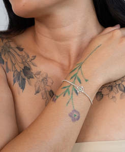 Centred Bracelet - 925 Sterling Silver, Chrome Diopside