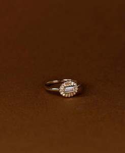 Rings: Odette Ring - 9k Yellow Gold, Baguette Lab Grown Diamond