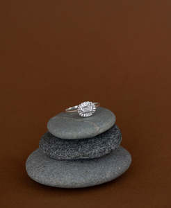 Odette Ring - 925 Sterling Silver, White Topaz