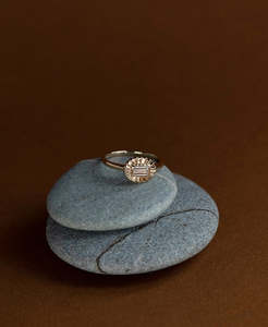 Odette Ring - 22k Gold Vermeil, White Topaz