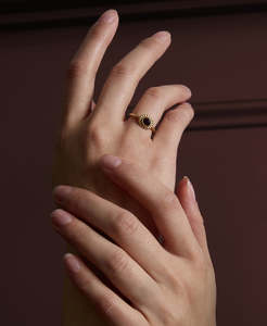 Odette Ring - 22k Gold Vermeil, Garnet