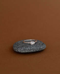 Rings: Mon Petit Stacker Ring - 925 Sterling Silver, Pear White Topaz