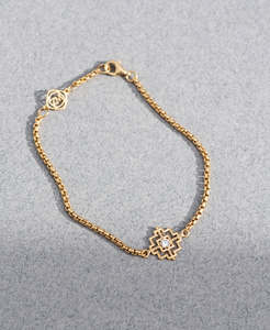 B2b Styles: Centred Bracelet - 22k Gold Vermeil, White Zircon