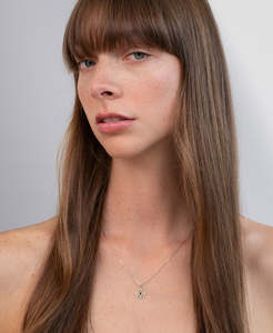 Centred Necklace - 925 Sterling Silver, Chrome Diopside