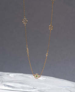 B2b Styles: Aura Necklace - 22k Gold Vermeil, Chrome Diopside