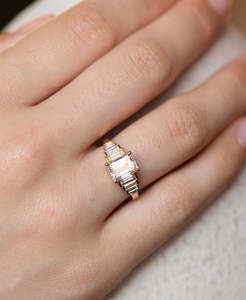 Fides Engagement Ring - 18k Yellow Gold, Emerald Cut Lab Grown Diamond 2.0 carat