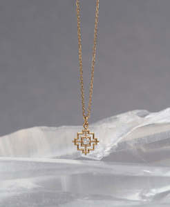 Centred Necklace - 22k Gold Vermeil, White Zircon