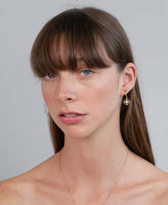 Centred Hoops - 22k Gold Vermeil, White Zircon
