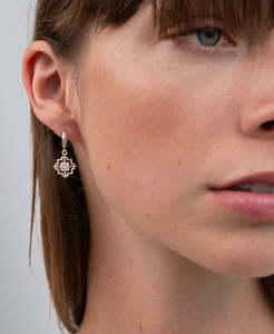 Centred Hoops - 925 Sterling Silver, White Zircon