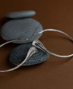 Silver Earrings: Snake Hoops - 925 Sterling Silver