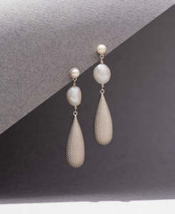 Ava Earrings - 925 Sterling Silver, Pearl