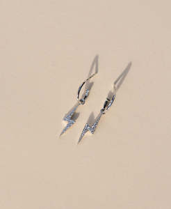 Zap Hoops - 9k White Gold, Diamond