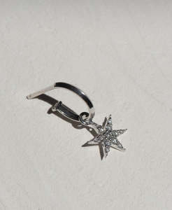 Fine Earrings: Mini Anahata Hoops - 9k White Gold, Diamond