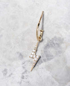 Fine Earrings: Zap Hoops - 9k Yellow Gold, Diamond