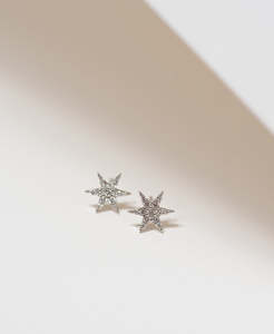 Fine Earrings: Mini Anahata Studs - 9k White Gold, Diamond