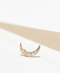 Fine Earrings: Luna Studs - 9k Yellow Gold, Diamond
