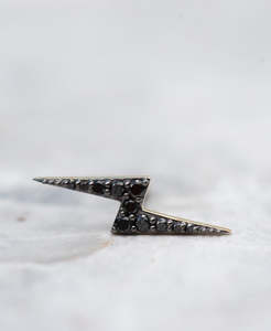 Fine Earrings: Zap Studs - 9k White Gold, Black Diamond