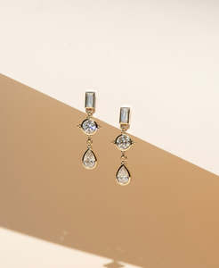 Fine Earrings: Ensemble Drops II - 9k Yellow Gold, Lab Grown Diamond