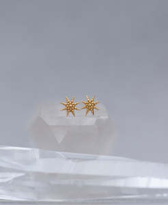 Morning Star Studs - 22k Gold Vermeil