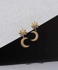 Gold Earrings: Moonlight Earrings - 22k Gold Vermeil