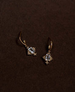 Reya Hoops - 22k Gold Vermeil, White Topaz